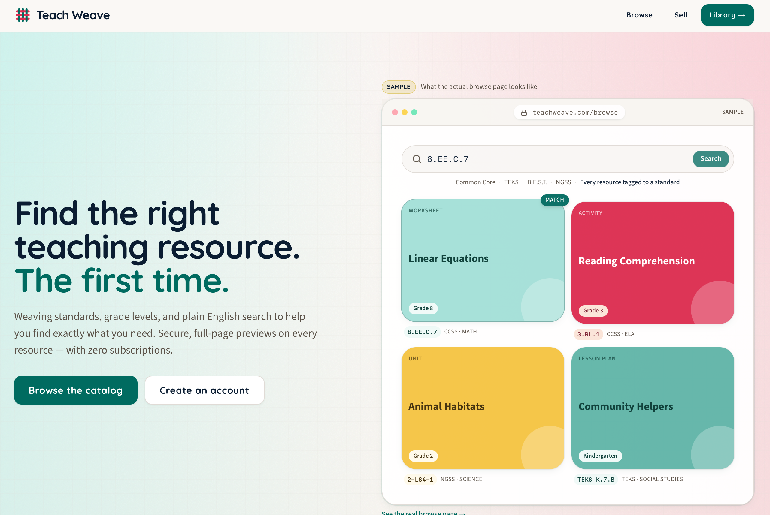 Teach Weave Application Dashboard Screenshot